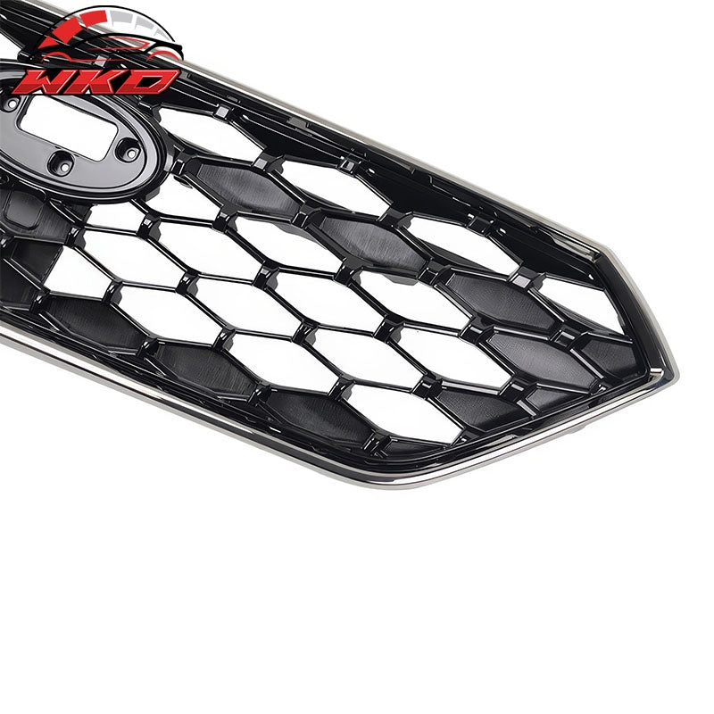 Fits 22-26 Subaru WRX VB JDM1 Style Front Upper Grille Gloss Black Chrome Frame