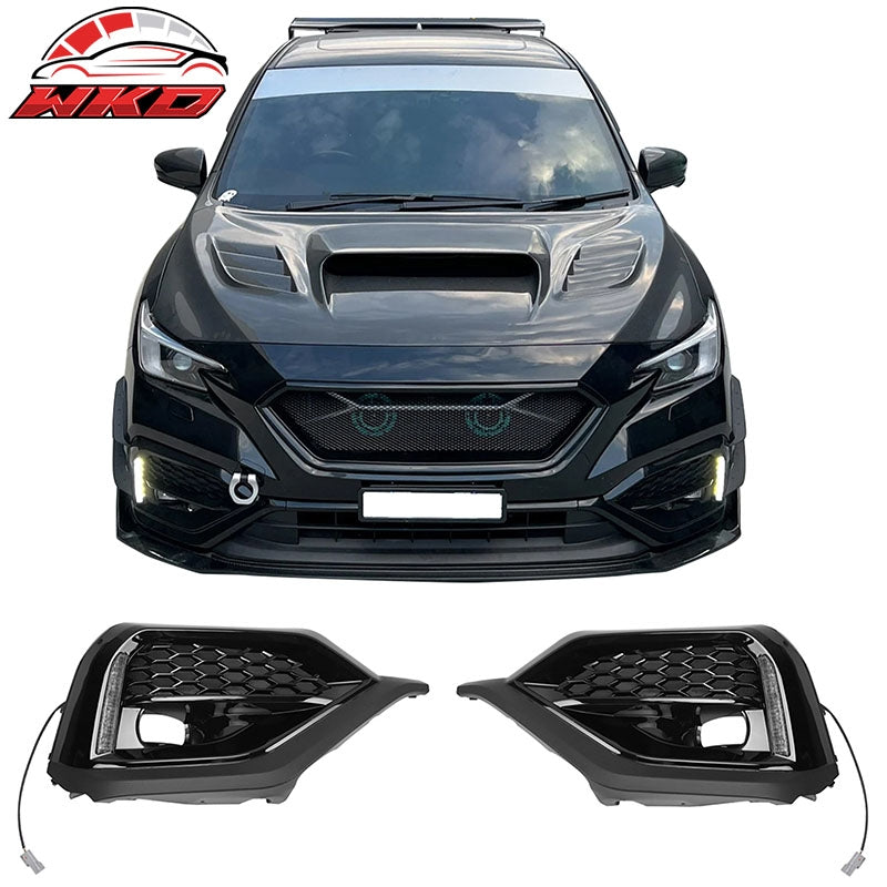 Wholesale 22-26 Subaru WRX VB OE Style Front Bumper Fog Light Bezel W/White LED DRL