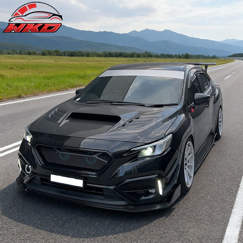 Fits 22-26 Subaru WRX VB OE Style Front Bumper Fog Light Bezel W/White LED DRL