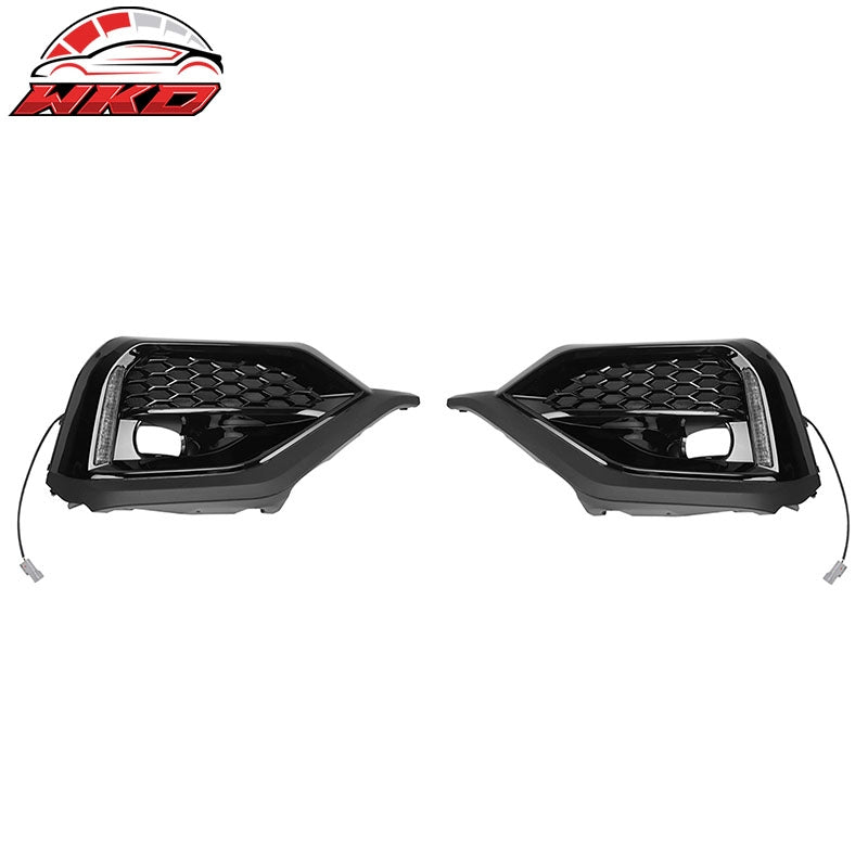 Fits 22-26 Subaru WRX VB OE Style Front Bumper Fog Light Bezel W/White LED DRL