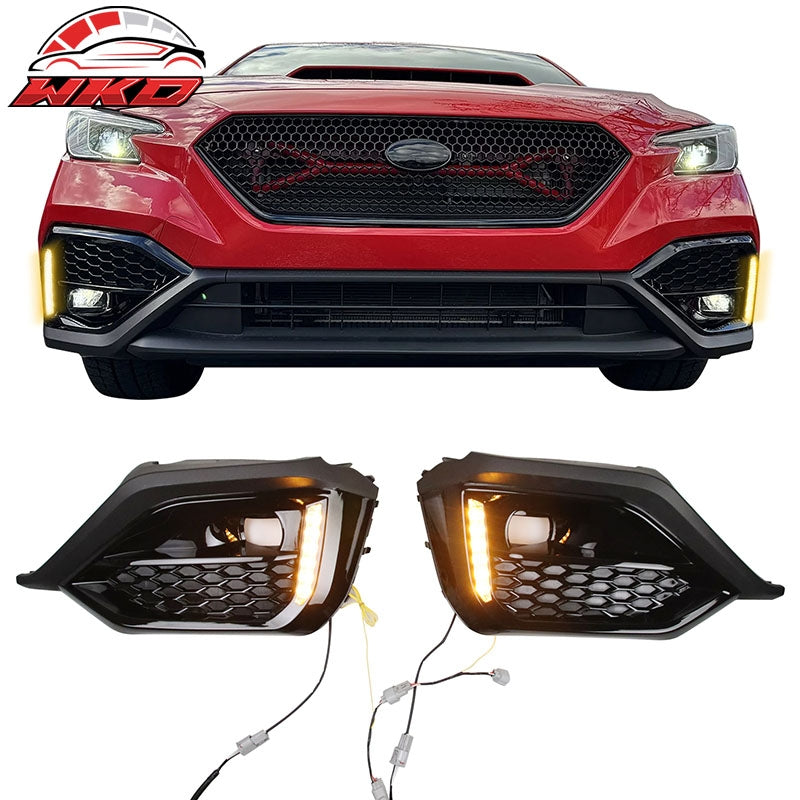 Wholesale 22-26 Subaru WRX VB OE Style Front Foglight Bezels W/LED Yellow Turn Signal