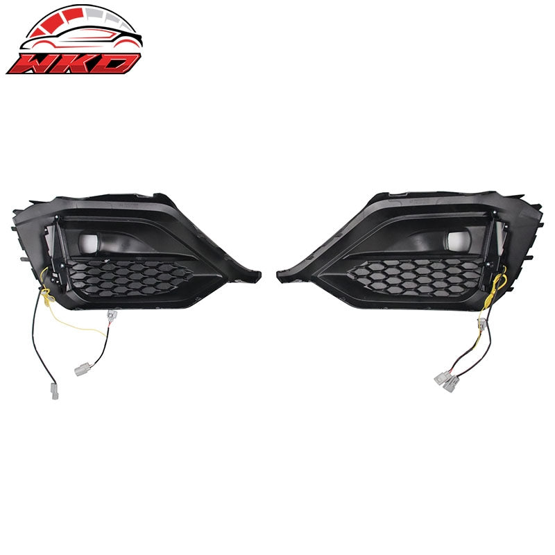 Fits 22-26 Subaru WRX VB OE Style Front Foglight Bezels W/LED Yellow Turn Signal