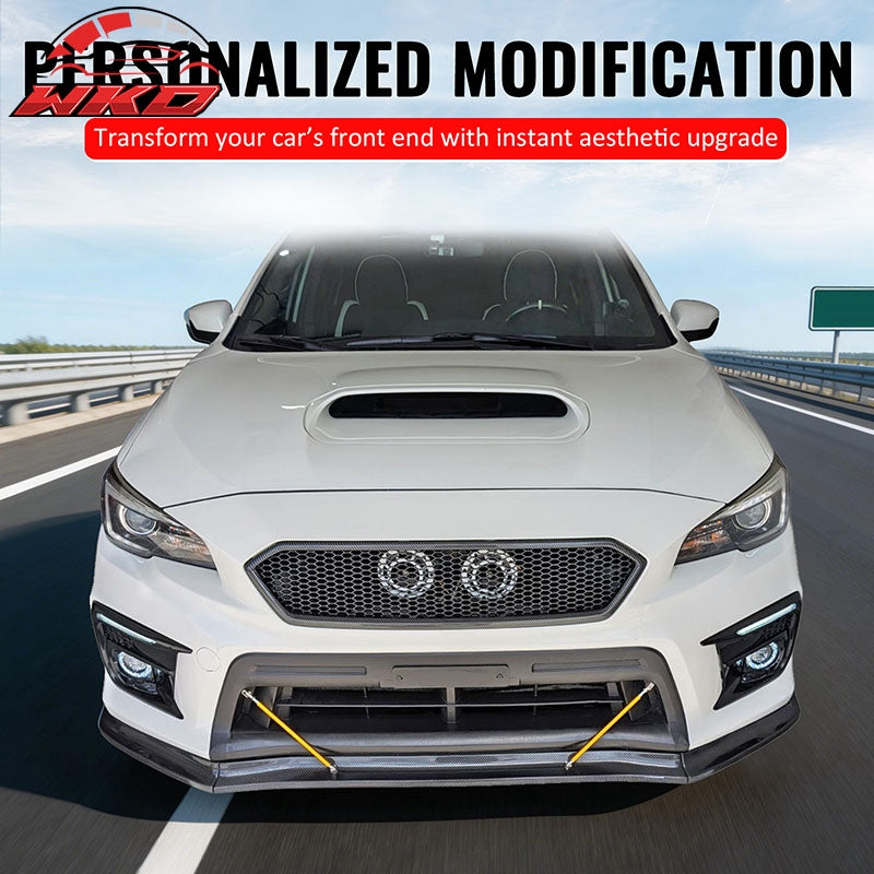 Fits 18-21 Subaru WRX/WRX STI Carbon Fiber Print Honeycomb Front Upper Grille PP
