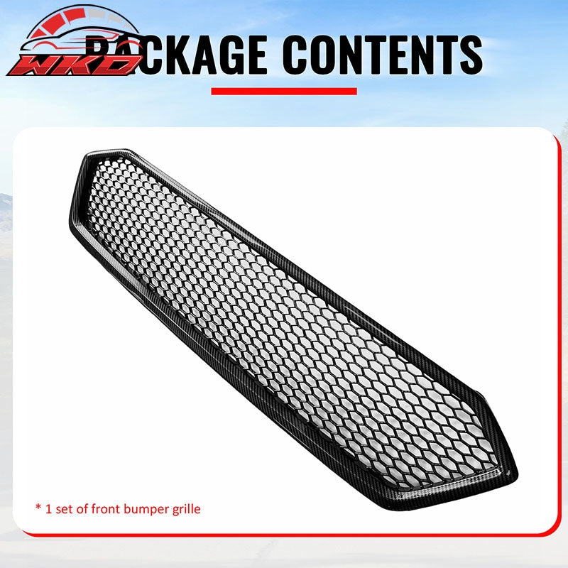 Fits 18-21 Subaru WRX/WRX STI Carbon Fiber Print Honeycomb Front Upper Grille PP