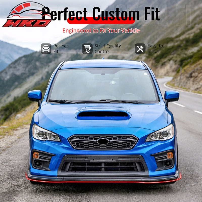 Wholesale 15-21 Subaru WRX & WRX STI Carbon Fiber Print Front Bumper Lip Spoiler 3PCS - Wikond Auto