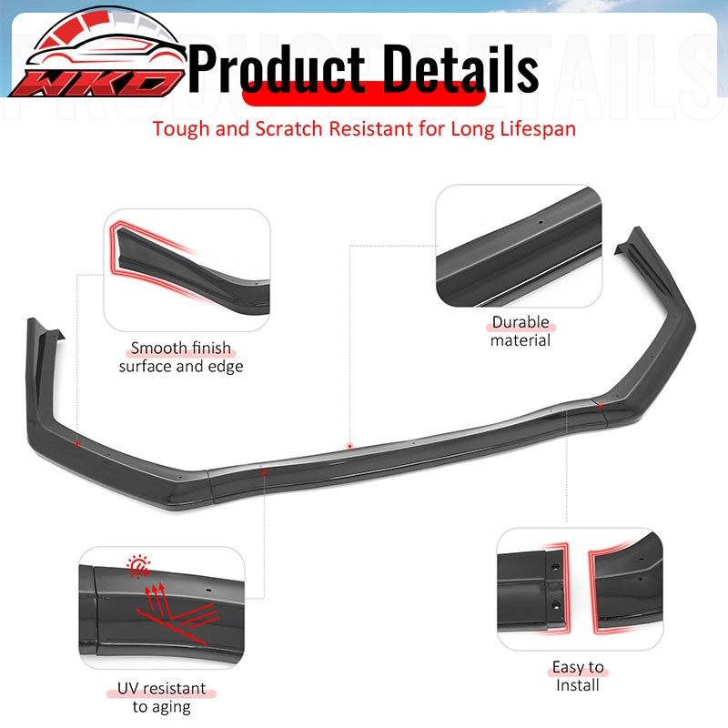 Wholesale 15-21 Subaru WRX & WRX STI Gloss Black Front Bumper Lip Spoiler 3PCS Set - Wikond Auto