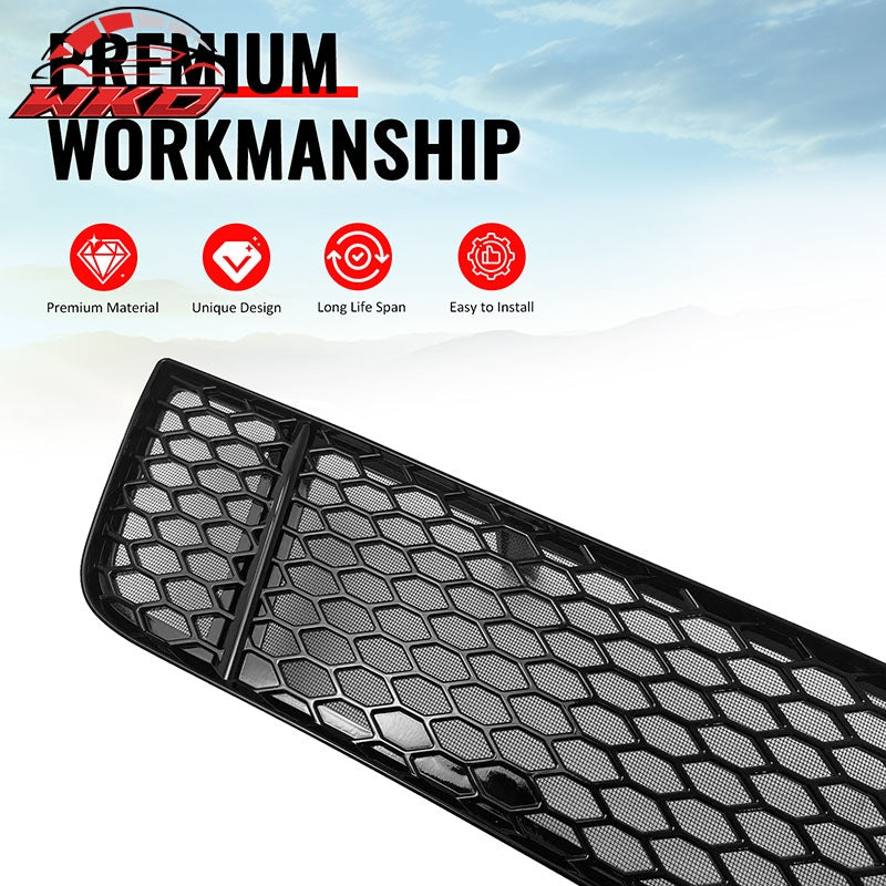 Fits 18-21 Subaru WRX/WRX STI Gloss Black Honeycomb Front Bumper Lower Grille PP