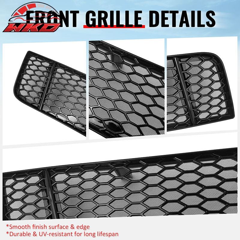 Fits 18-21 Subaru WRX/WRX STI Gloss Black Honeycomb Front Bumper Lower Grille PP