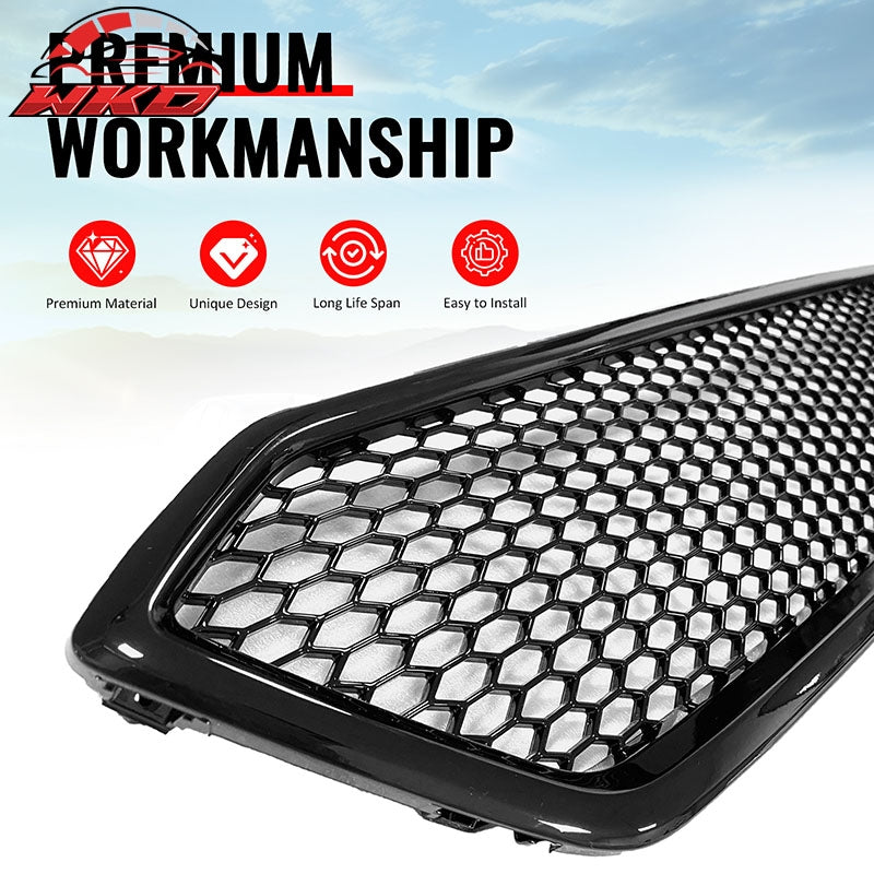 Fits 18-21 Subaru WRX/WRX STI Gloss Black Honeycomb Style Bumper Upper Grille PP