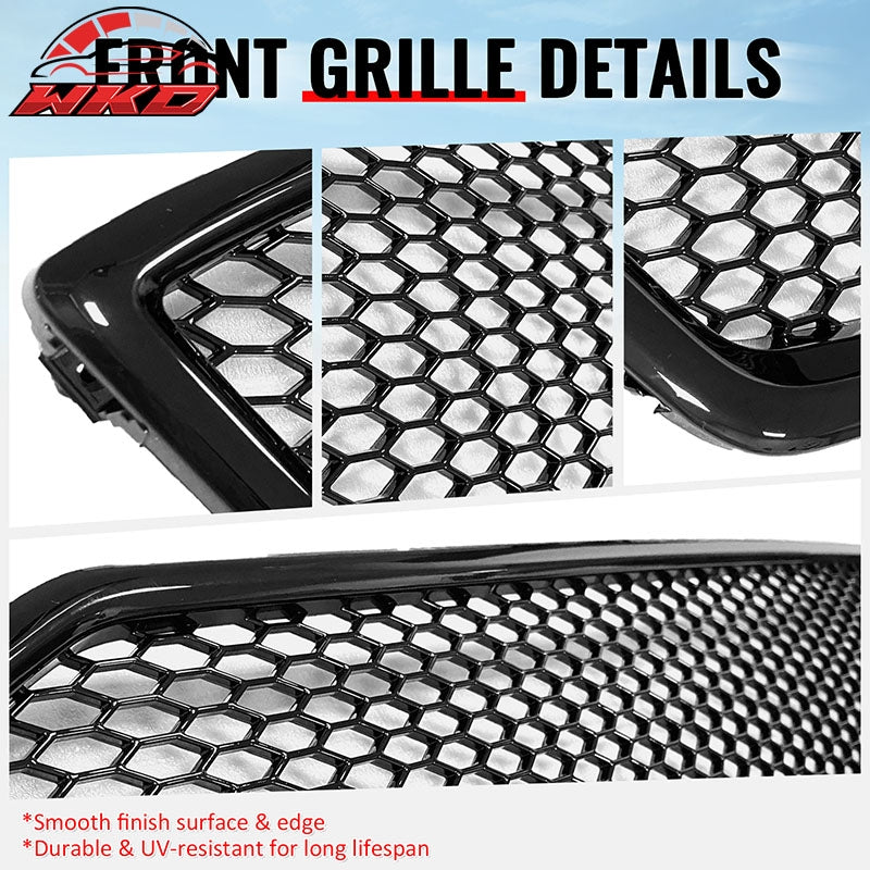 Fits 18-21 Subaru WRX/WRX STI Gloss Black Honeycomb Style Bumper Upper Grille PP