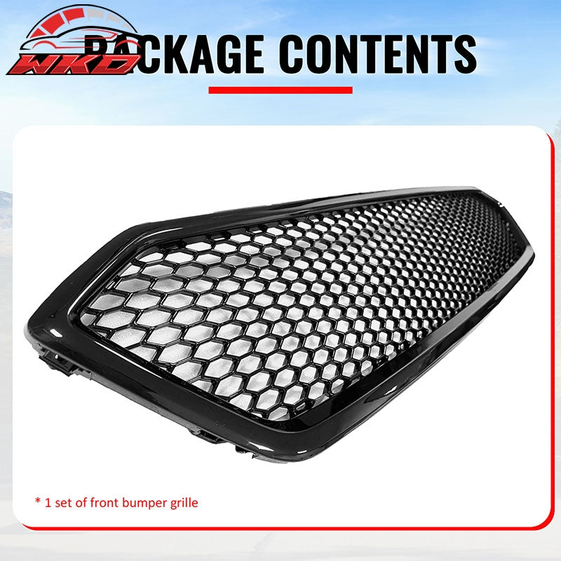 Fits 18-21 Subaru WRX/WRX STI Gloss Black Honeycomb Style Bumper Upper Grille PP