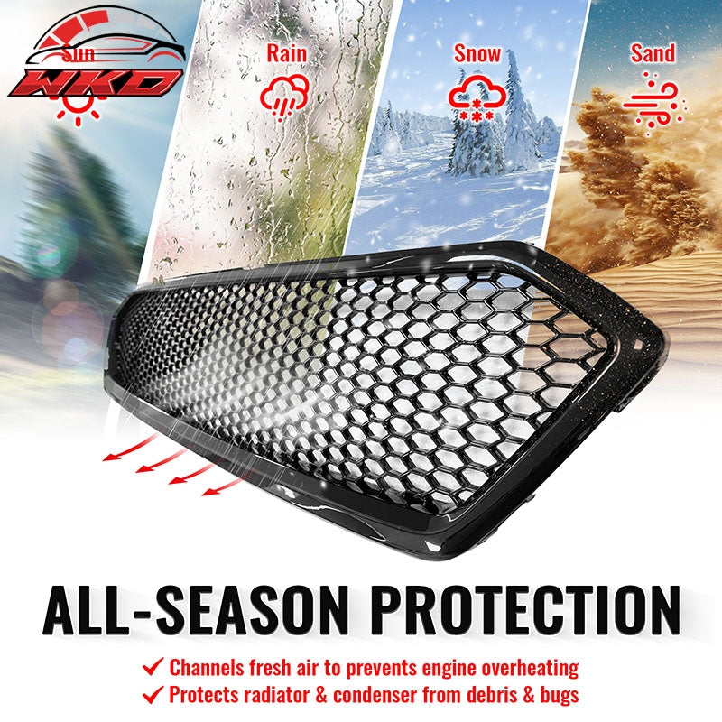 Fits 18-21 Subaru WRX/WRX STI Gloss Black Honeycomb Style Bumper Upper Grille PP