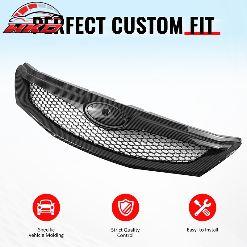 Fits 08-10 Subaru WRX & WRX STI Hatchback Honeycomb Style Grille CF Print ABS