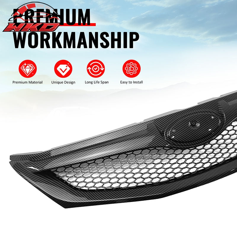 Fits 08-10 Subaru WRX & WRX STI Hatchback Honeycomb Style Grille CF Print ABS