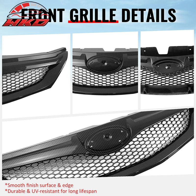 Fits 08-10 Subaru WRX & WRX STI Hatchback Honeycomb Style Grille CF Print ABS