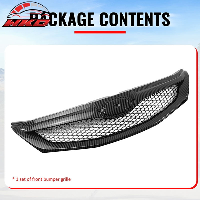 Fits 08-10 Subaru WRX & WRX STI Hatchback Honeycomb Style Grille CF Print ABS