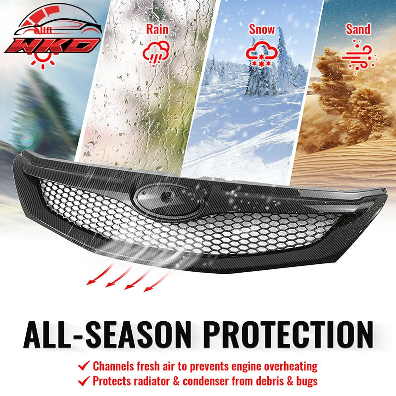 Fits 08-10 Subaru WRX & WRX STI Hatchback Honeycomb Style Grille CF Print ABS
