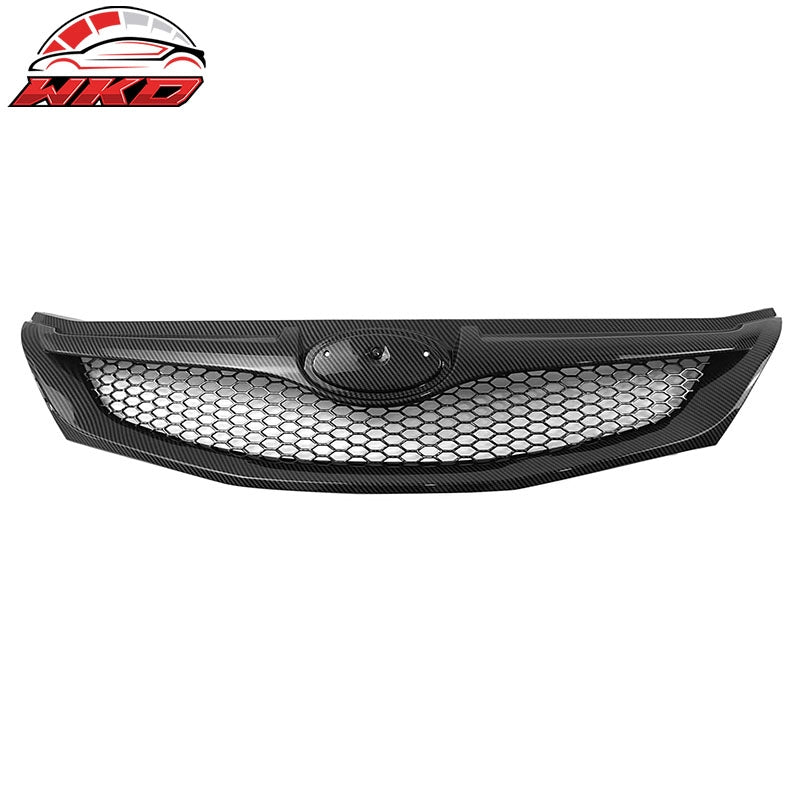 Fits 08-10 Subaru WRX & WRX STI Hatchback Honeycomb Style Grille CF Print ABS