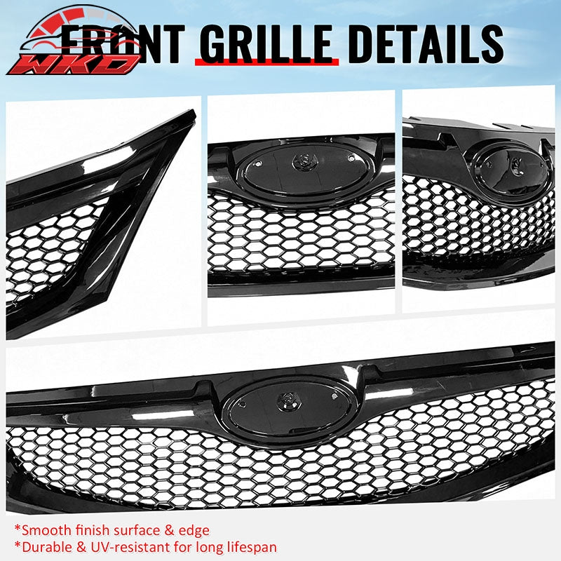 Fits 08-10 Subaru WRX & WRX STI Hatchback Honeycomb Style Grille Gloss Black ABS