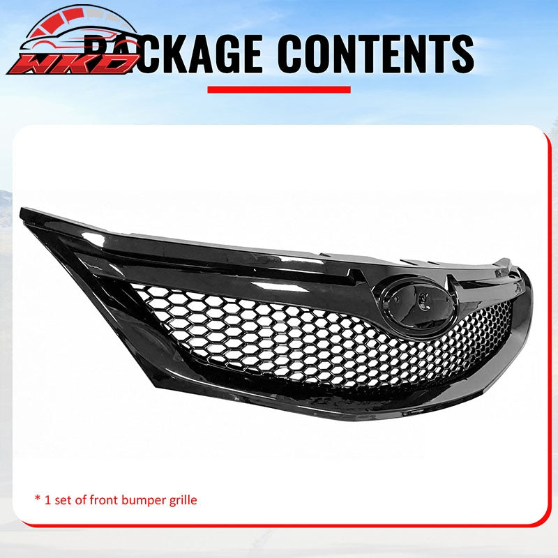 Fits 08-10 Subaru WRX & WRX STI Hatchback Honeycomb Style Grille Gloss Black ABS