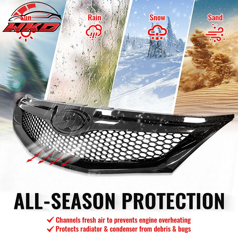 Fits 08-10 Subaru WRX & WRX STI Hatchback Honeycomb Style Grille Gloss Black ABS