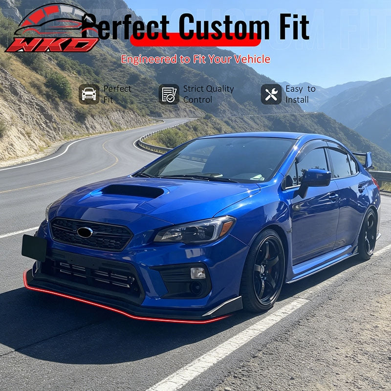 Wholesale 15-21 Subaru WRX & WRX STI Matte Black Front Bumper Lip Spoiler 3PCS Set - Wikond Auto