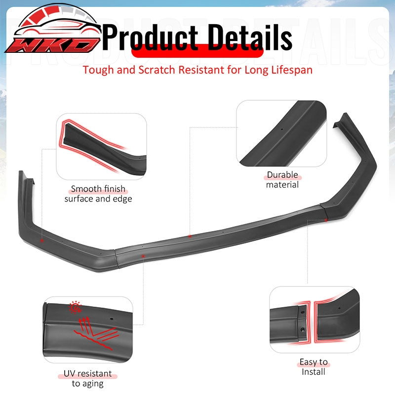 Wholesale 15-21 Subaru WRX & WRX STI Matte Black Front Bumper Lip Spoiler 3PCS Set - Wikond Auto