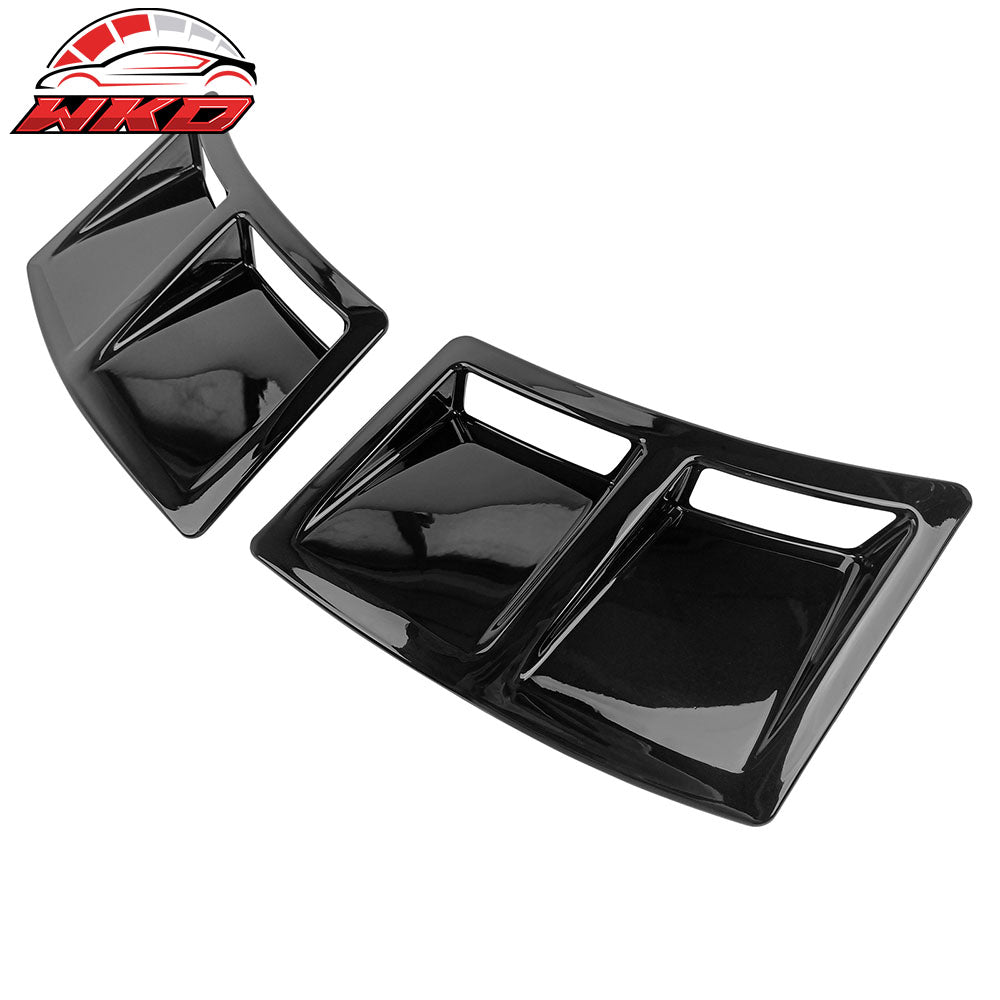 Fits 15-21 Subaru WRX STI Style Rear Bumper Side Fender Vent Painted #D4S Black