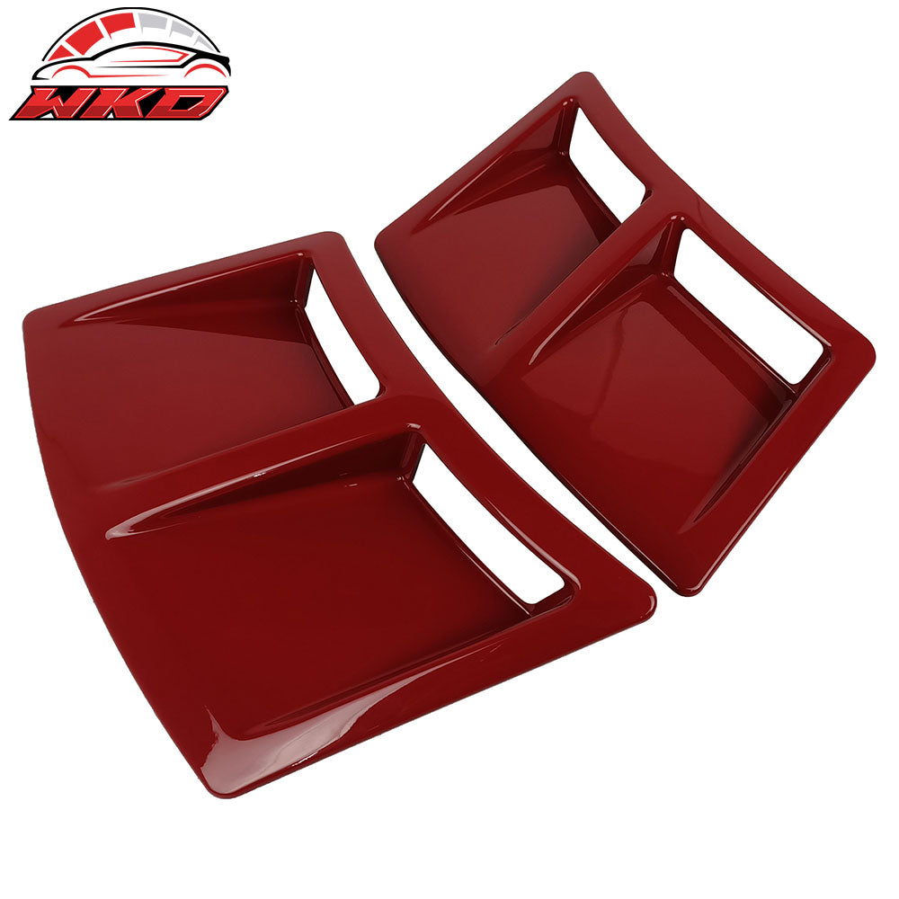 Fits 15-21 Subaru WRX STI Style Rear Bumper Side Fender Vent Painted #C7P Red