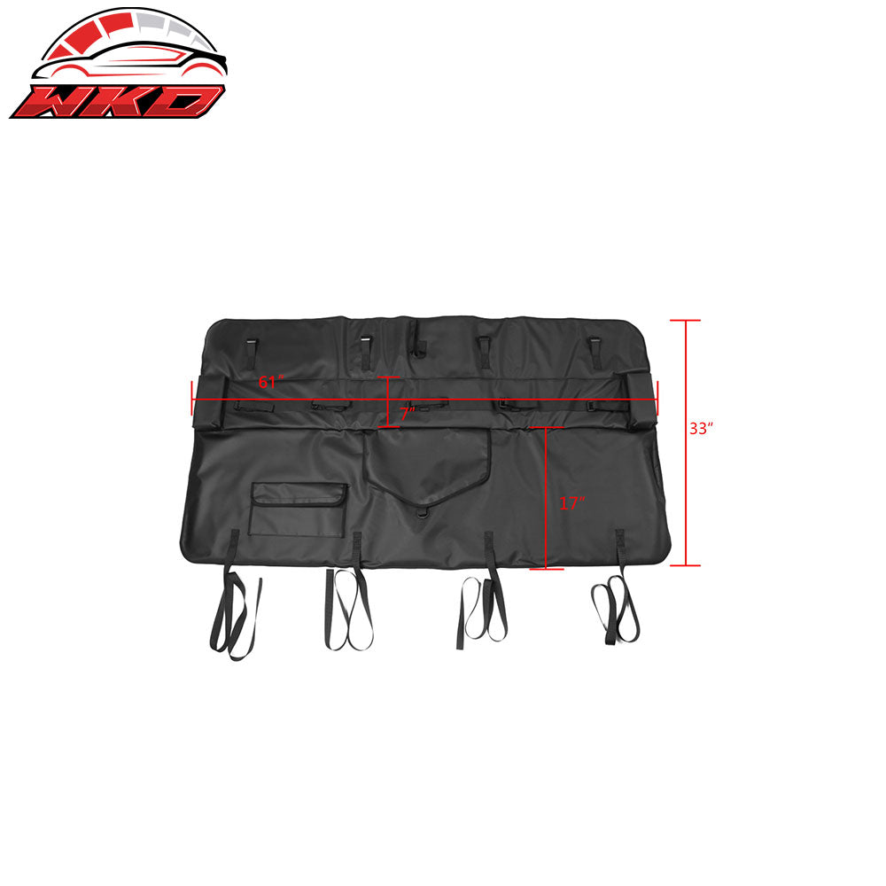 60" Pickup Truck Bed Tailgate Cover Pad Shuttle Protective Mat w/ 5 Bike Racks
