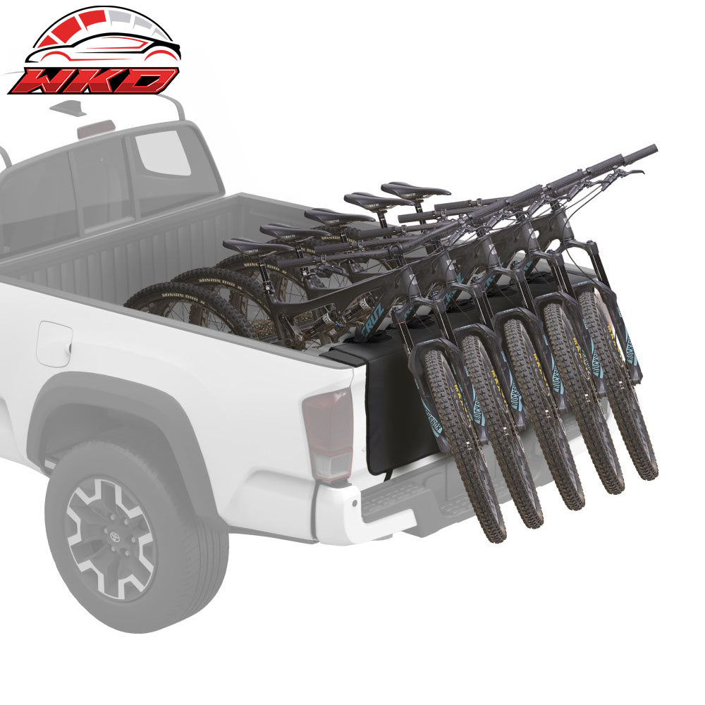 60" Pickup Truck Bed Tailgate Cover Pad Shuttle Protective Mat w/ 5 Bike Racks