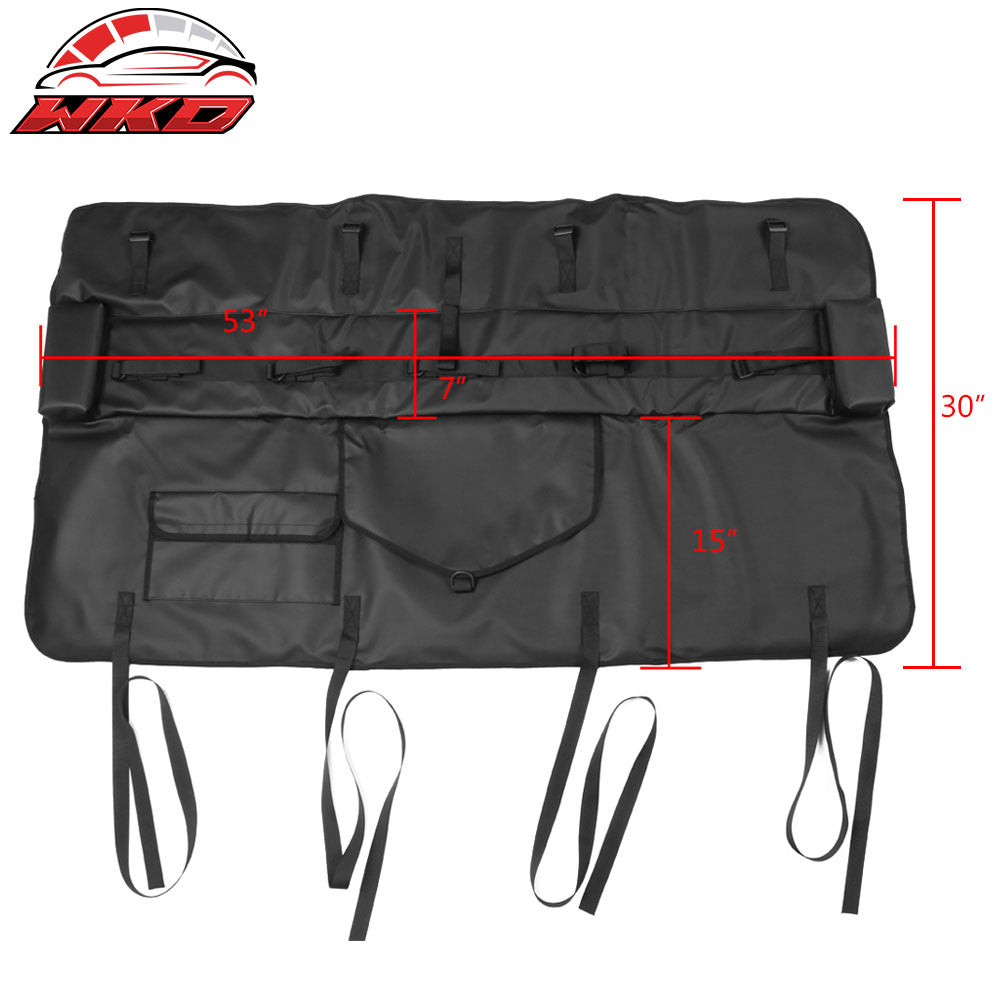 53 Inches Width Pickup Black PVC Tailgate Pad w/ 5-Bike Straps & 1 Tool Bag