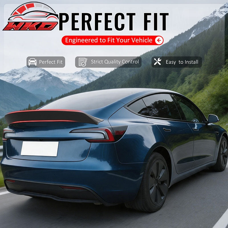 Wholesale 24-26 Tesla 3 Duckbill IKON Style Trunk Spoiler Matte Black Rear Wing ABS - Wikond Auto