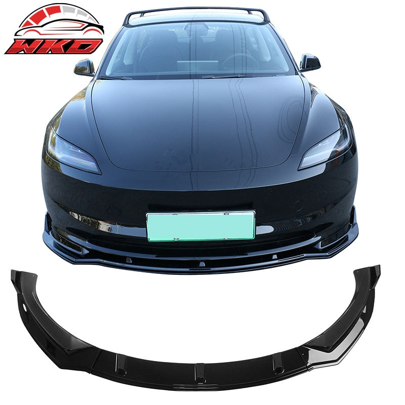 Wholesale 24-26 Tesla Model 3 3PCS IKON Style Front Bumper Lip Spoiler Gloss Black PP