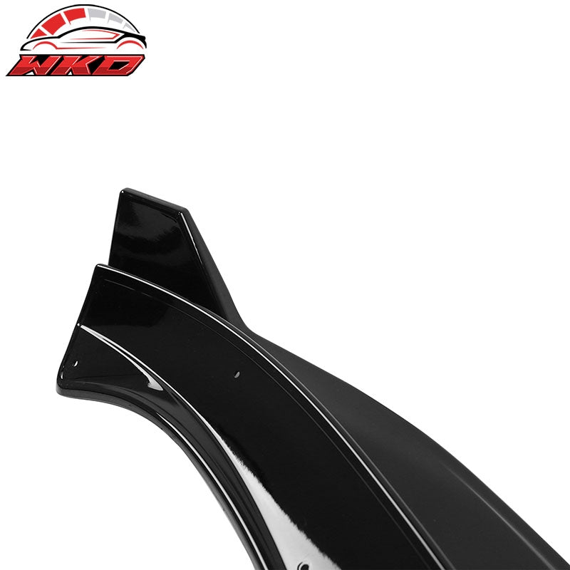 Fits 24-26 Tesla Model 3 3PCS IKON Style Front Bumper Lip Spoiler Gloss Black PP