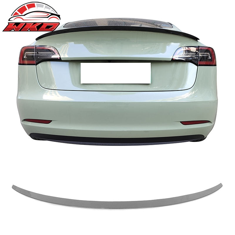 Wholesale 17-23 Tesla Model 3 4DR OE Rear Trunk Spoiler Wing Carbon Fiber Print - ABS