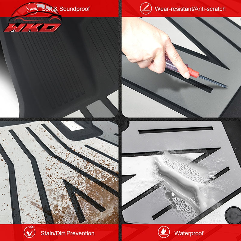 For 24-26 Tesla Model 3 All Weather Floor Mats Carpet Liner Black Gray White TPE
