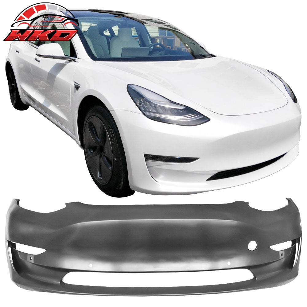 Fits 17-23 Tesla Model 3 Factory Replacement Front Bumper Cover