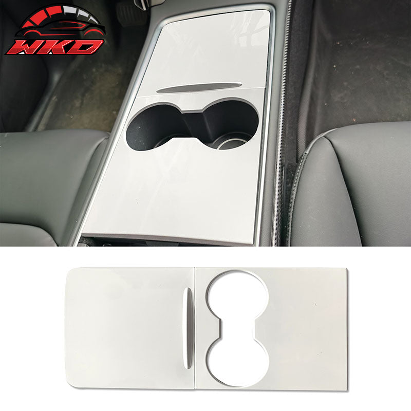 Fits 21-23 Tesla Model 3/21-24 Model Y Front Console Storage Box Cover White ABS