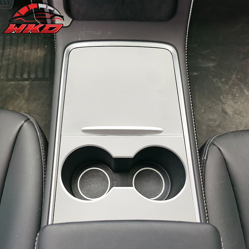 Fits 21-23 Tesla Model 3/21-24 Model Y Front Console Storage Box Cover White ABS