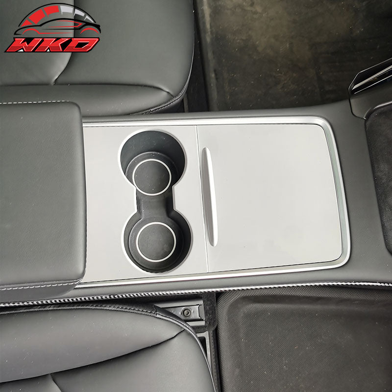 Fits 21-23 Tesla Model 3/21-24 Model Y Front Console Storage Box Cover White ABS