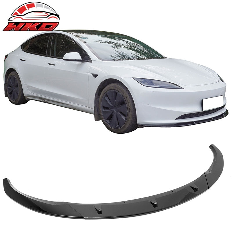 Wholesale 24-26 Tesla Model 3 Gloss Black PP Front Bumper Lip 3PCS - IKON V4 Style