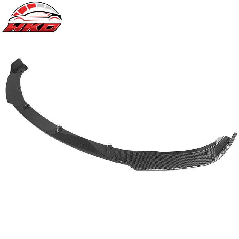 Fits 17-23 Tesla Model 3 IKON Style Carbon Fiber Print Front Bumper Lip PP 3PCS