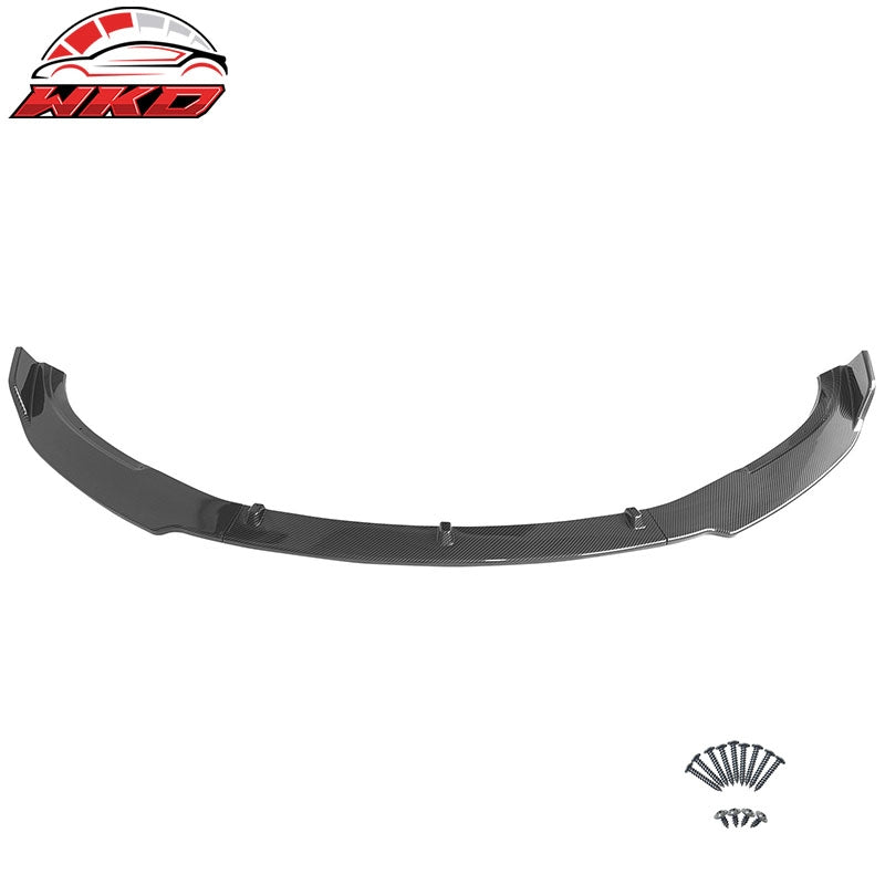 Fits 17-23 Tesla Model 3 IKON Style Carbon Fiber Print Front Bumper Lip PP 3PCS