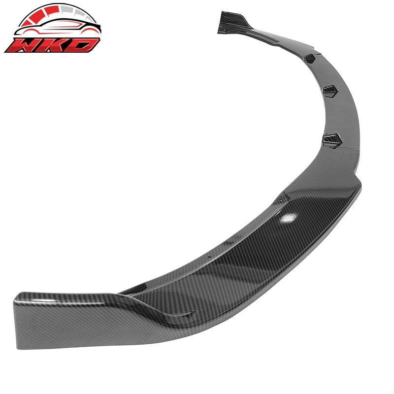 Fits 17-23 Tesla Model 3 IKON Style Carbon Fiber Print Front Bumper Lip PP 3PCS