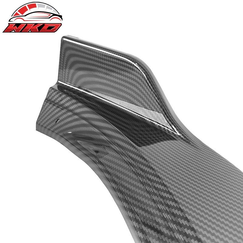 Fits 17-23 Tesla Model 3 IKON Style Carbon Fiber Print Front Bumper Lip PP 3PCS
