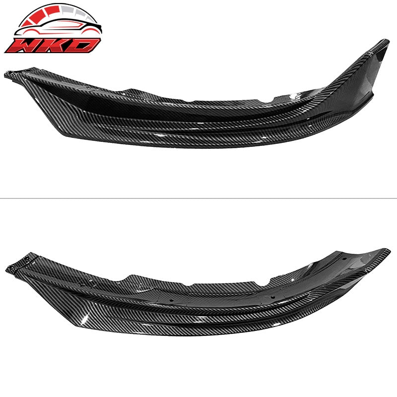 Fits 17-23 Tesla Model 3 IKON Carbon Fiber Print Front Bumper Lip Spoiler 4PCS