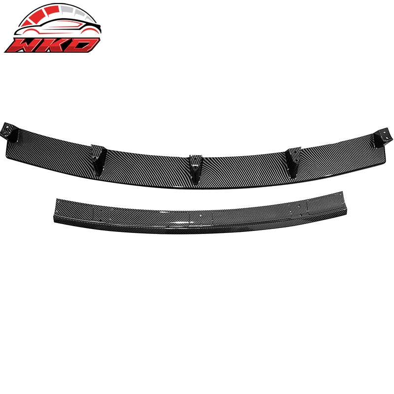 Fits 17-23 Tesla Model 3 IKON Carbon Fiber Print Front Bumper Lip Spoiler 4PCS