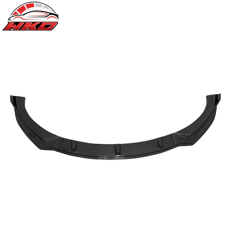 Fits 24-26 Tesla Model 3 3PCS IKON Style Front Bumper Lip Carbon Fiber Print PP