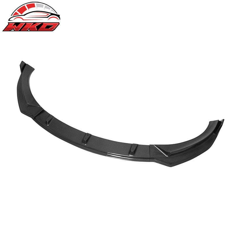 Fits 24-26 Tesla Model 3 3PCS IKON Style Front Bumper Lip Carbon Fiber Print PP
